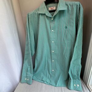 Original Penguin Green & White Checked Shirt XL | Button-Down | Cotton Blend